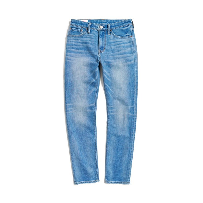 EDWIN RED LABEL 365 丹宁中腰窄管直筒裤-男款 (石洗蓝) - 男士长裤 - 棉．麻 蓝色