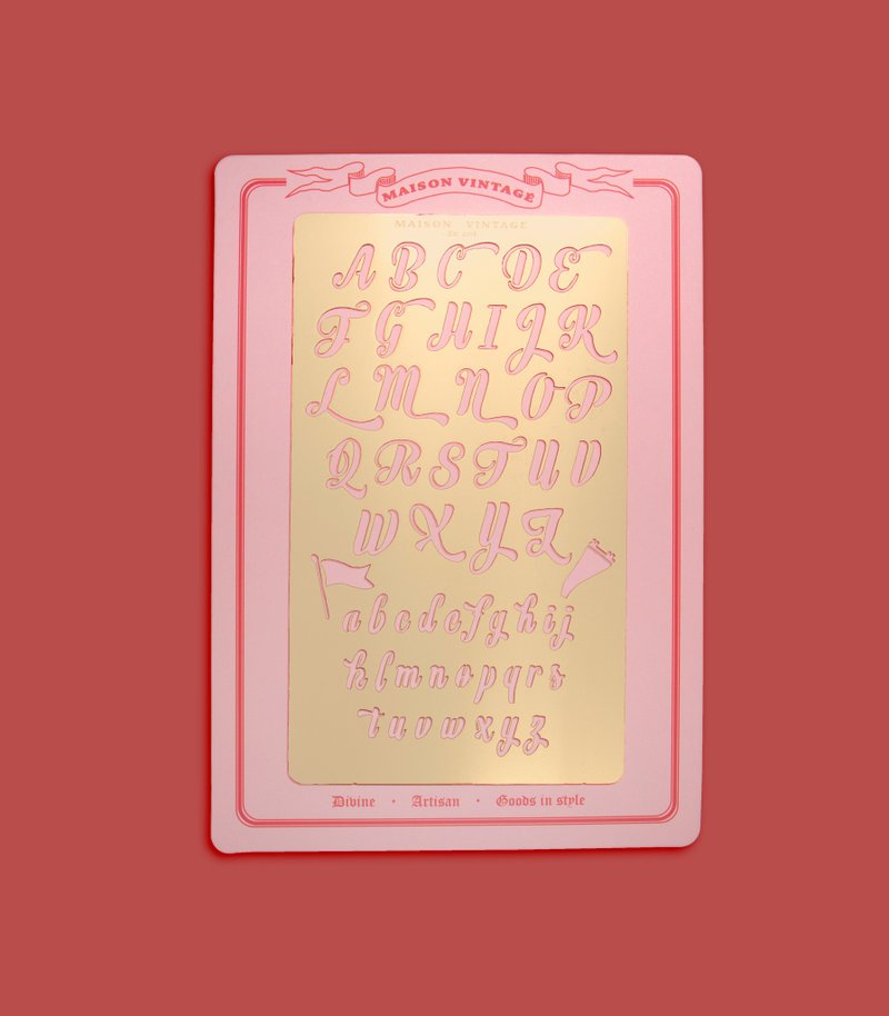 书法手帐绘图板 Fancy Italic lettering - 笔记本/手帐 - 铜/黄铜 金色