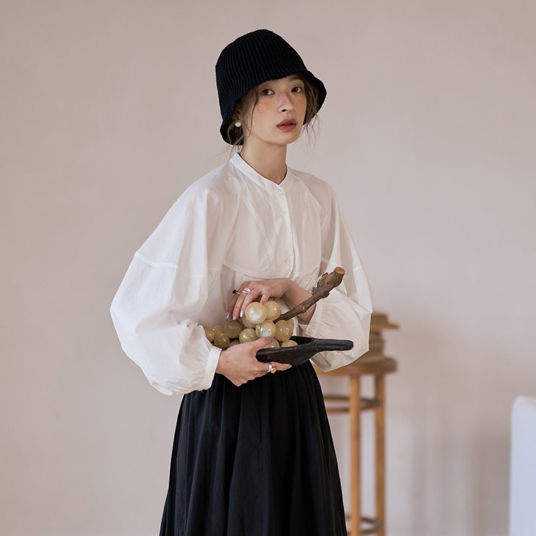 法式泡泡袖衬衣|衬衫|两色|春款|天丝棉|Sora-1120 - 女装衬衫 - 棉 多色