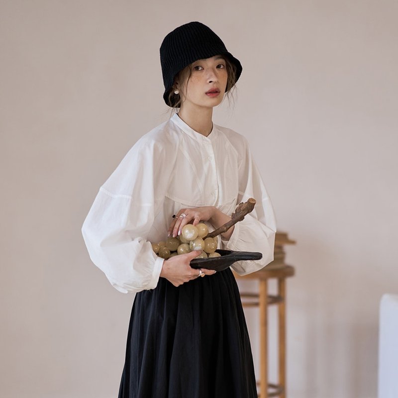 法式泡泡袖衬衣|衬衫|两色|春款|天丝棉|Sora-1120 - 女装衬衫 - 棉．麻 多色