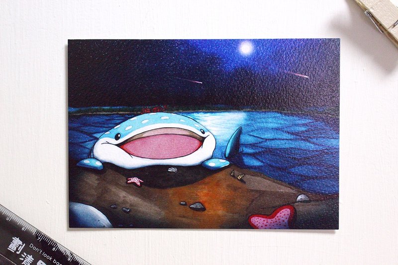 豆腐鲨点点 spot whale shark 明信片 故事画面-点点与星空 - 卡片/明信片 - 纸 