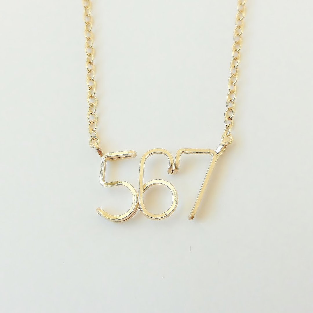 Number (number) 3-digit necklace / square - 项链 - 其他金属 金色