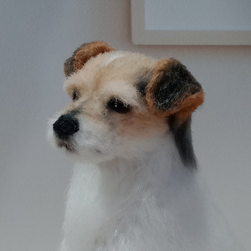 订购逼真的定制化微型杰克罗素梗犬雕像 - 玩偶/公仔 - 其他材质 白色