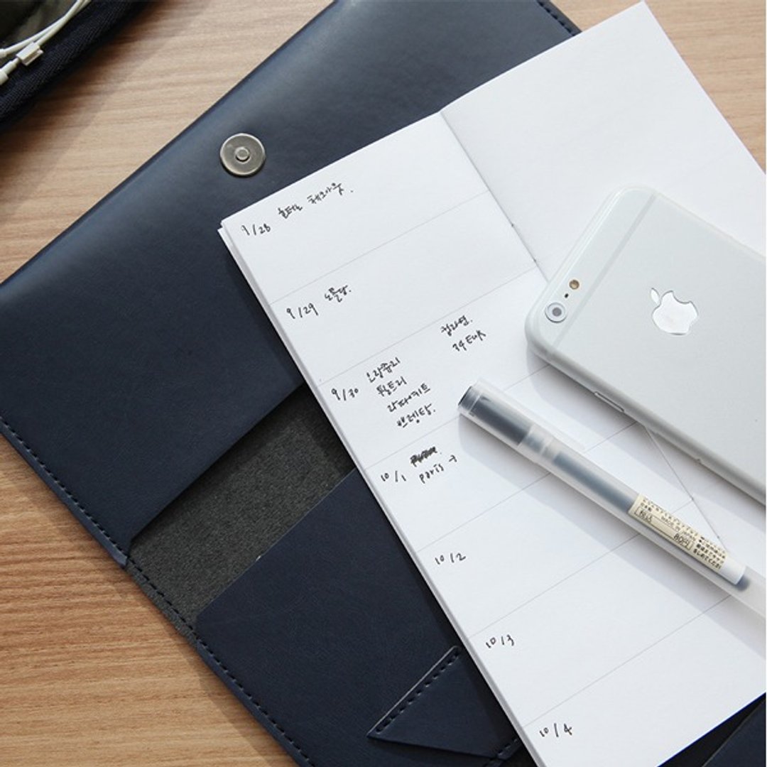 韩国 ithinkso 三折皮夹 手拿包 护照包PERSONAL ORGANIZER - 手拿包 - 人造皮革 蓝色