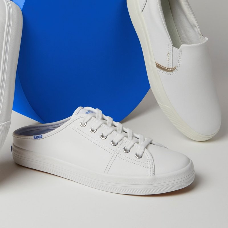 Keds KICKSTART 时尚皮革绑带穆勤小白鞋9203W123134 - 女款休闲鞋 - 真皮 