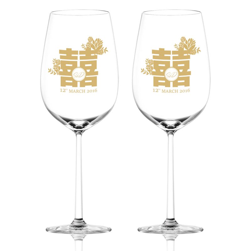 文字雕刻|订制雕刻红酒对杯 复古文字雕刻新婚礼物定制化礼物 - 酒杯/酒器 - 玻璃 
