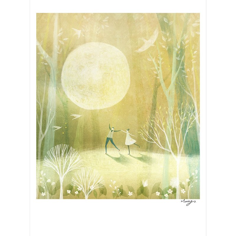 【月历系直幅插画】Manting | 月光下跳一支舞 - 海报/装饰画/版画 - 纸 