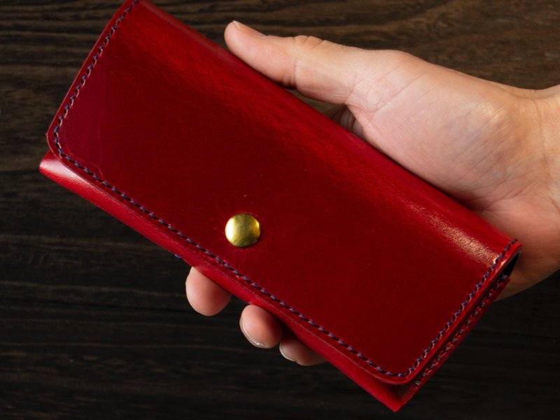 【意大利皮革】Ibiza x 小牛皮麂皮 眼镜盒 深红色 - 眼镜/眼镜框 - 真皮 红色