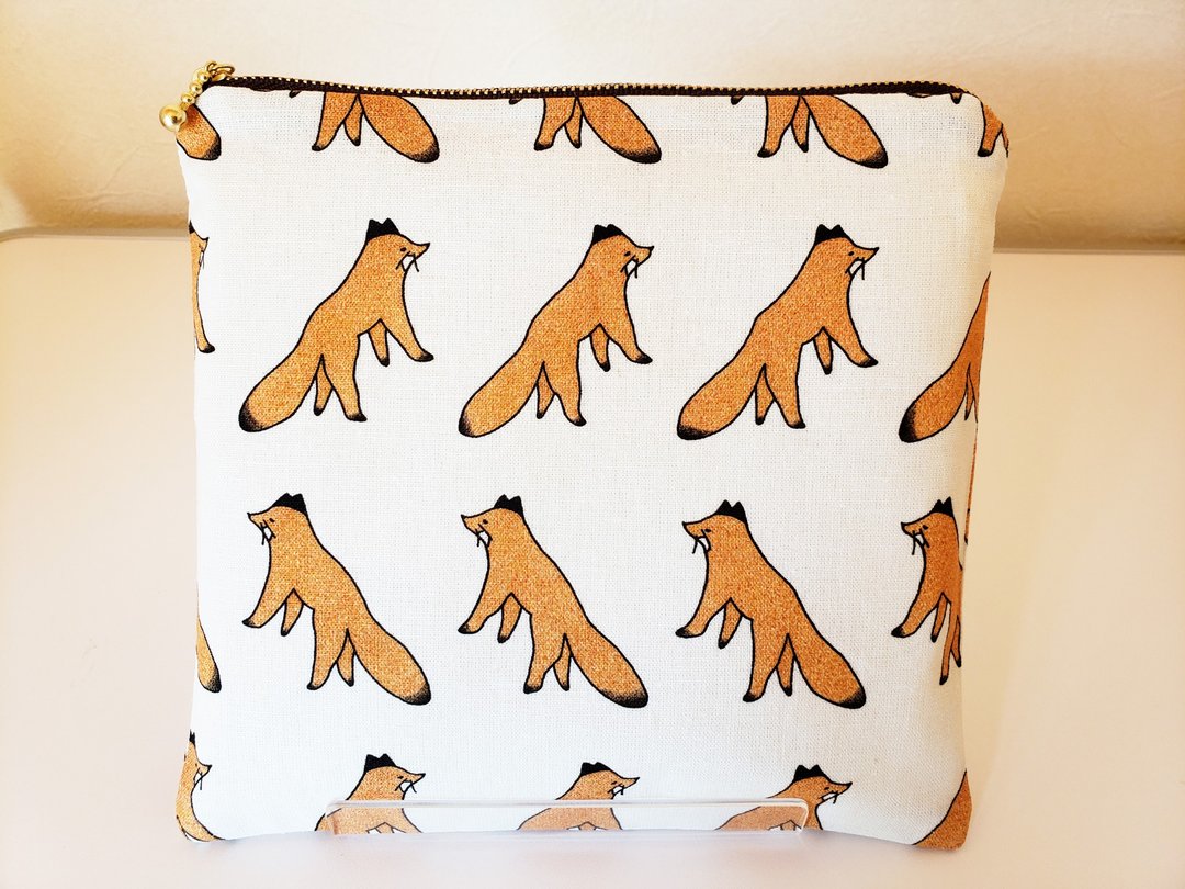 Kitafox Petanko Pouch - 化妆包/杂物包 - 棉．麻 黄色