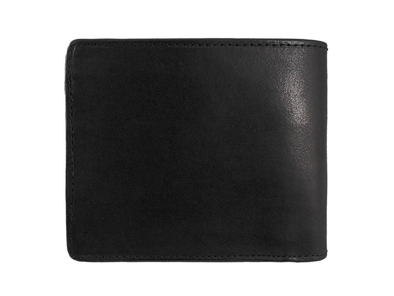 Deep black Folded wallet - 皮夹/钱包 - 真皮 黑色
