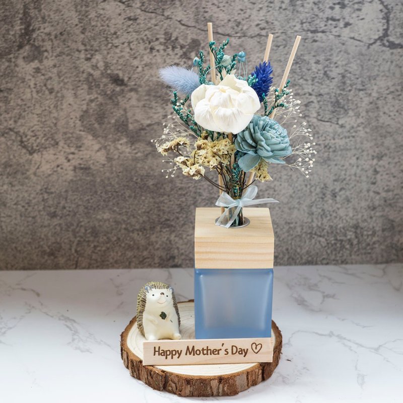 【圣诞礼物】永生花扩香瓶礼盒-冬雪皑皑/定制化圣诞礼物纯手工 - 餐桌/书桌 - 植物．花 多色