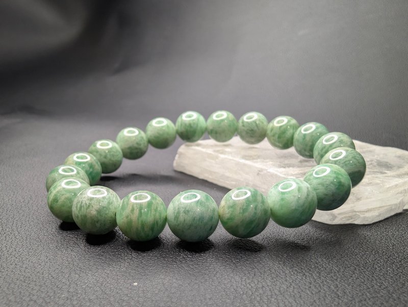 罕有绿色天河石 手串 手链 天然水晶 水晶手串 10.5mm 水晶手链 - 手链/手环 - 水晶 