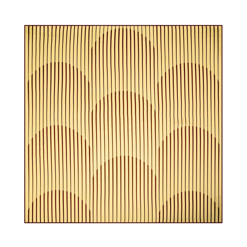 retar 褐卡其条纹原创桑蚕丝斜纹围巾披肩大小丝巾方丝真丝复古 - 丝巾 - 丝．绢 