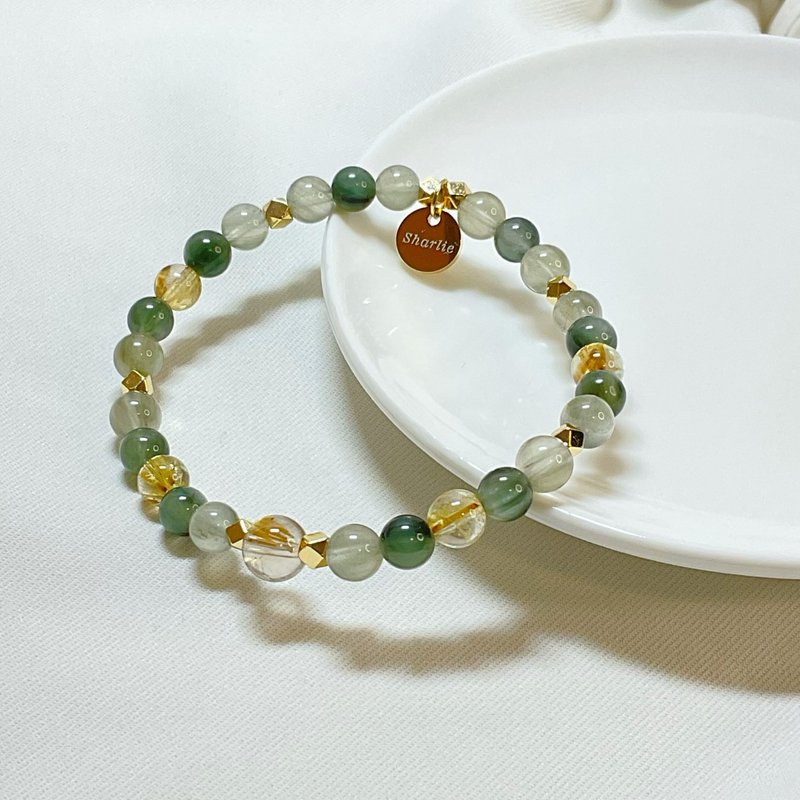 【严选】绿发晶 绿兔毛 钛晶 水晶手链 - 手链/手环 - 宝石 绿色