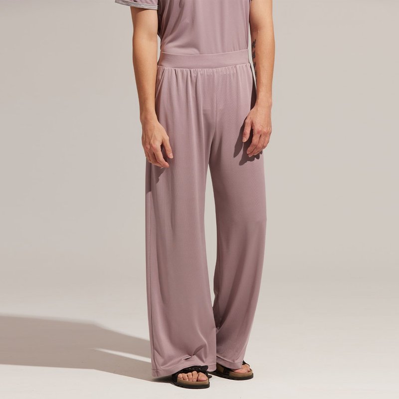 REBOOT瞬眠-亲肤口袋宽裤-瓦灰玫 - 男士长裤 - 聚酯纤维 粉红色