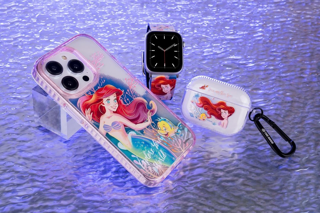 迪士尼公主爱丽儿十字压纹牛皮革Apple Watch真皮表带Series 1-8 - 表带 - 真皮 