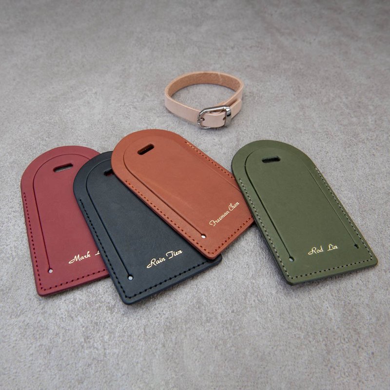 行李吊牌 行李带 客制化礼物 吊牌 客制烫金 - 行李吊牌 - 真皮 多色