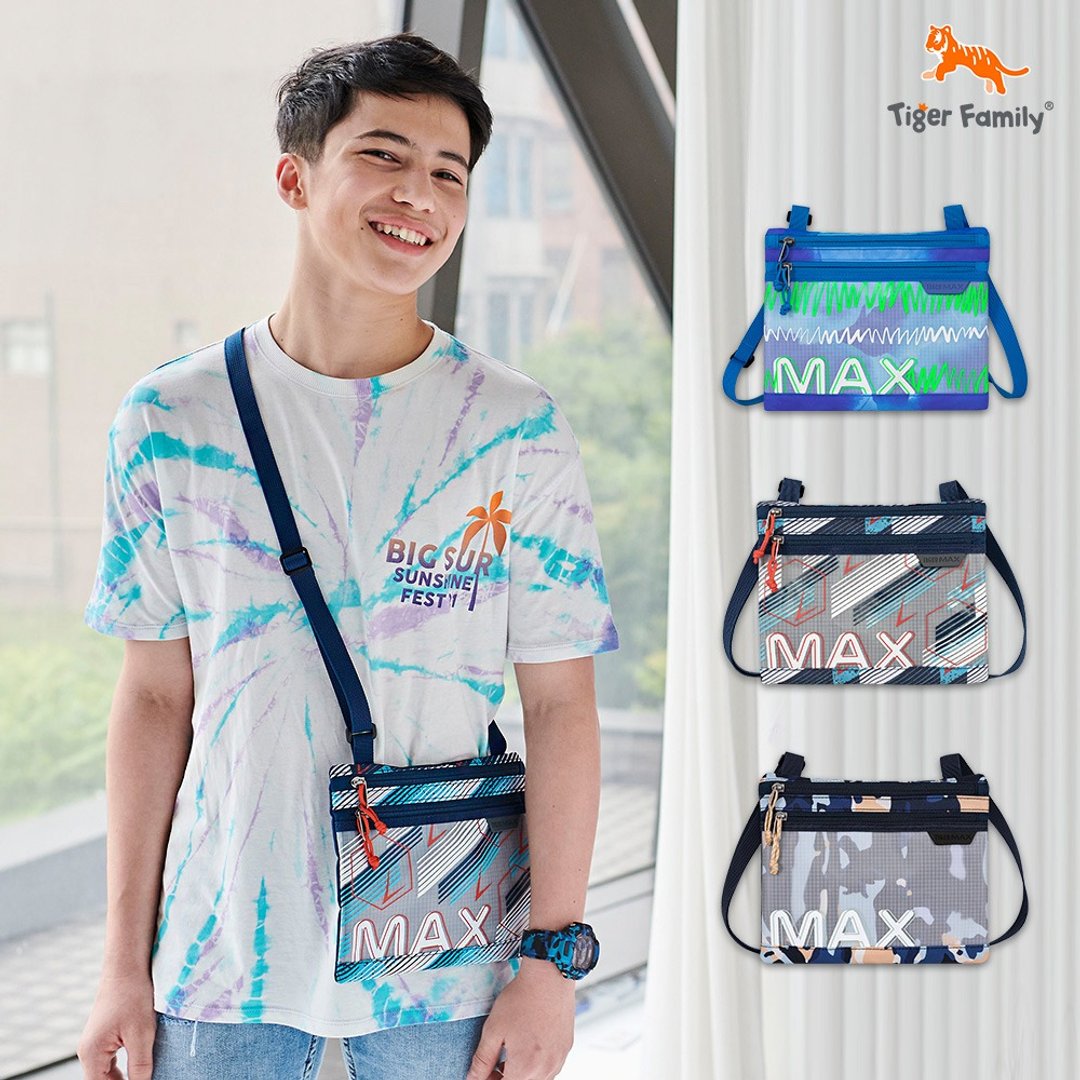 Tiger Family MAX邮差包-几何冰蓝 - 侧背包/斜挎包 - 其他人造纤维 蓝色