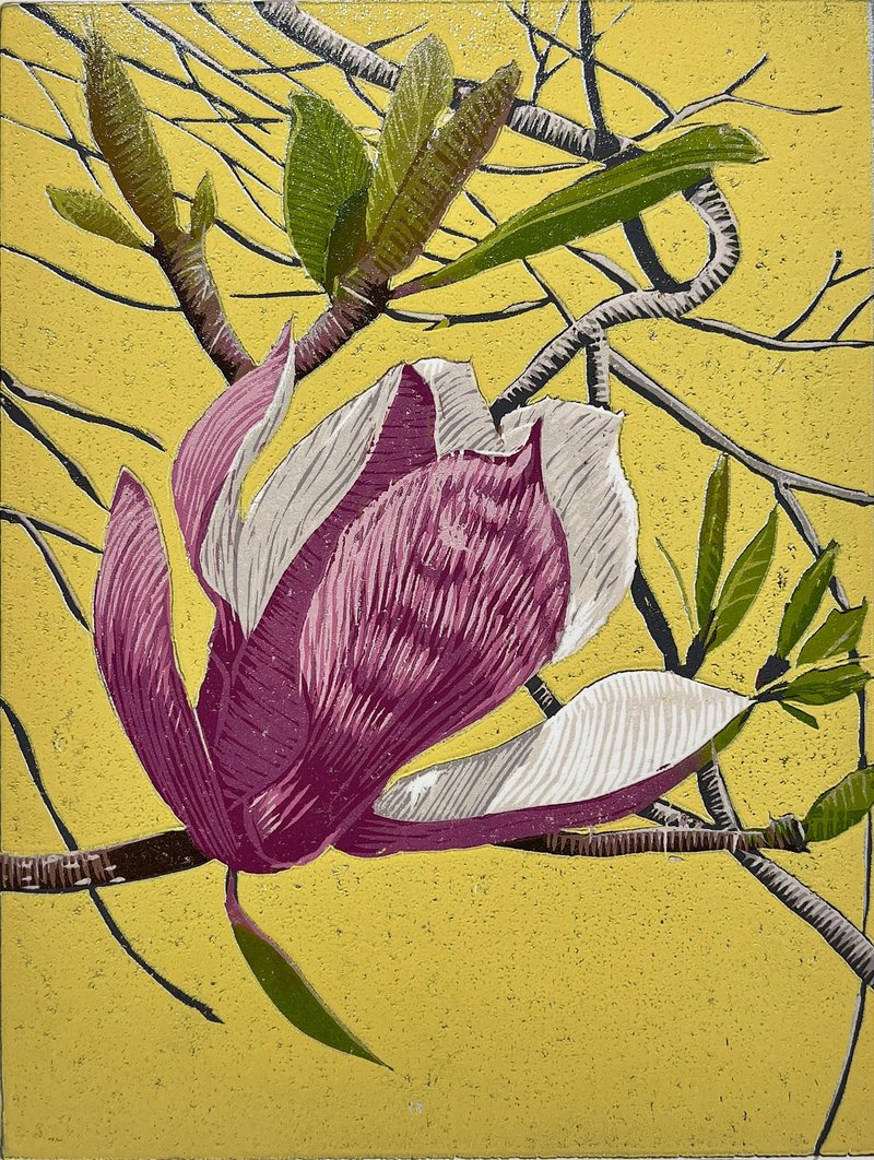 原作版画-辛夷花-潘孟尧 - 海报/装饰画/版画 - 纸 黄色