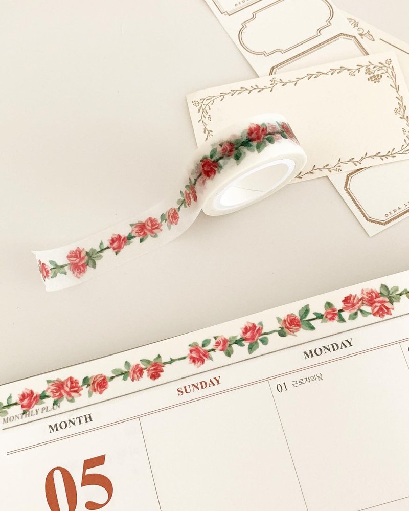 Rosy Washi Tape - 纸胶带 - 其他材质 