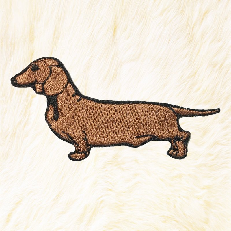 Dachshund Dog Iron on Patch Buy 3 Get 1 Free - 编织/刺绣/羊毛毡/裁缝 - 绣线 咖啡色
