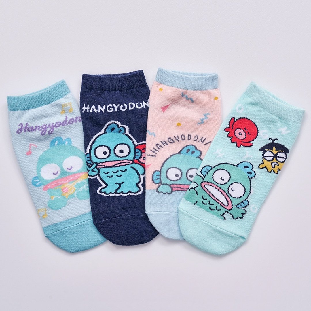【ONEDER旺达】三丽鸥人鱼汉顿直版袜 Hangyodon 台湾制棉袜 - 袜子 - 其他材质 