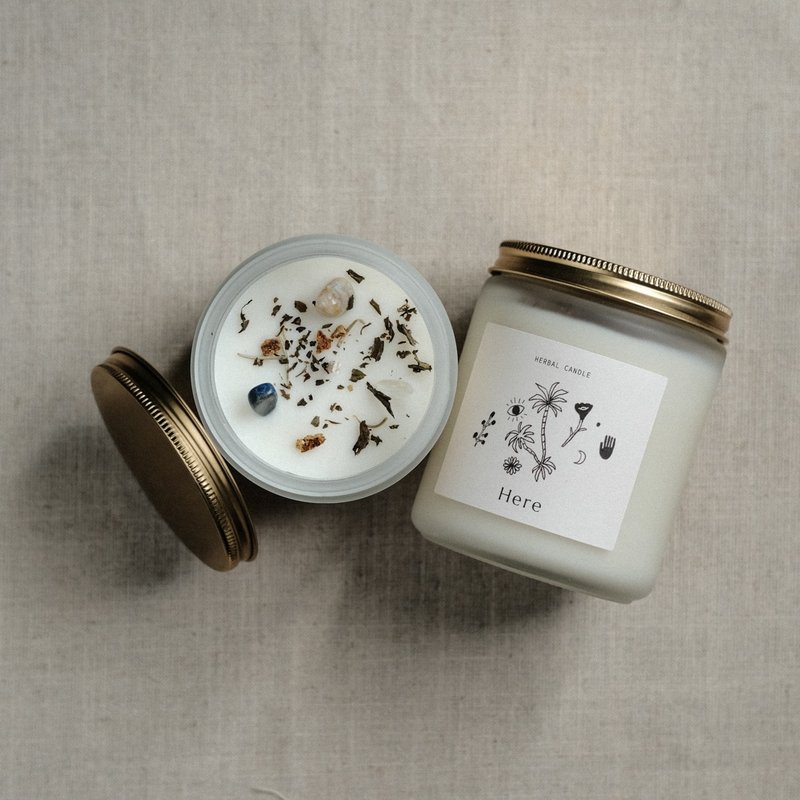 消除焦虑 | 草药能量蜡烛 沁森薄荷 - 蜡烛/烛台 - 蜡 绿色