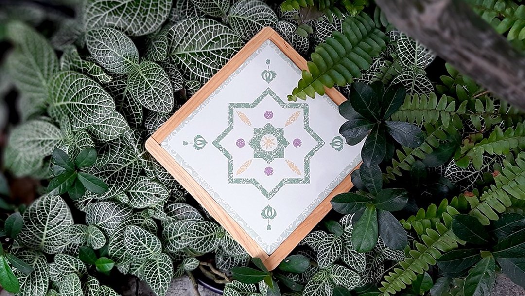 花砖吸水杯垫 // 大地绿 // 安心出货SOP - 杯垫 - 木头 多色