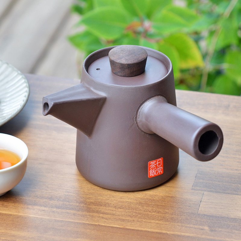 日本FORMLADY 小泉诚 日制万古烧紫砂横手急须茶壶-400ml - 茶具/茶杯 - 其他材质 咖啡色