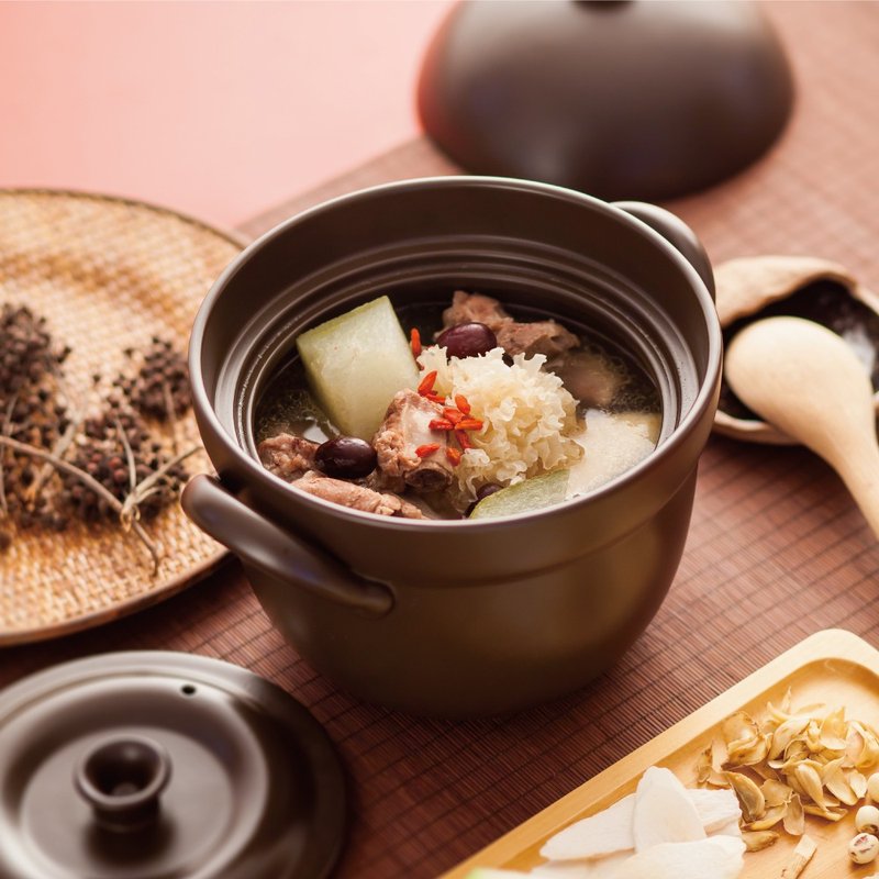 陆宝茶具 陶锅 洋风双层盖陶锅  2.6L/4.6L - 锅具/烤盘 - 陶 咖啡色