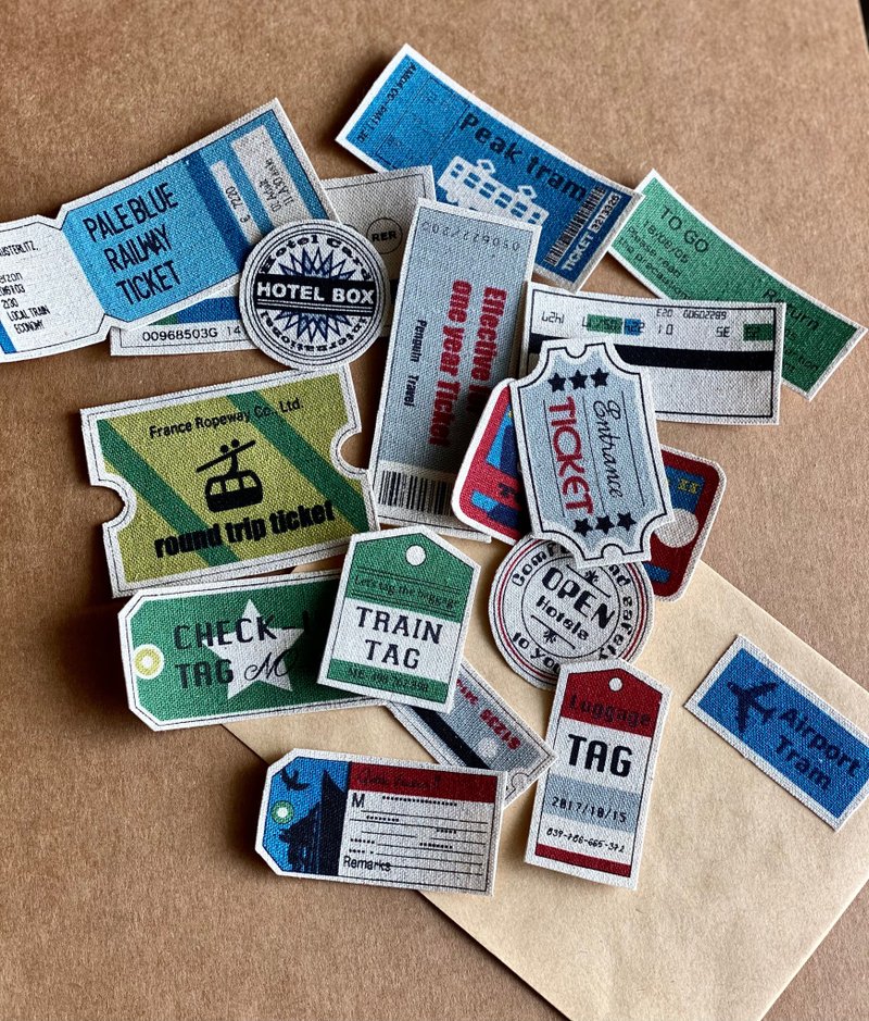 票券标签贴纸_三款///布贴纸  abbiesee贴纸簿 - 贴纸 - 棉．麻 多色