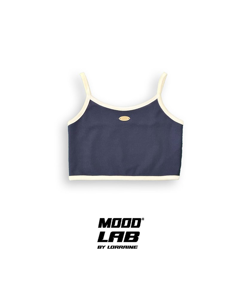 MOODLABBYLORRAINE | 美式复古吊带背心 - 女装背心 - 棉．麻 蓝色