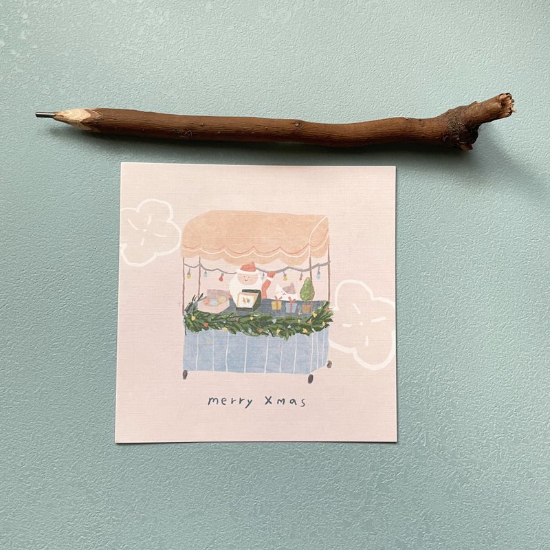 一起去市集-圣诞卡 - 卡片/明信片 - 纸 多色