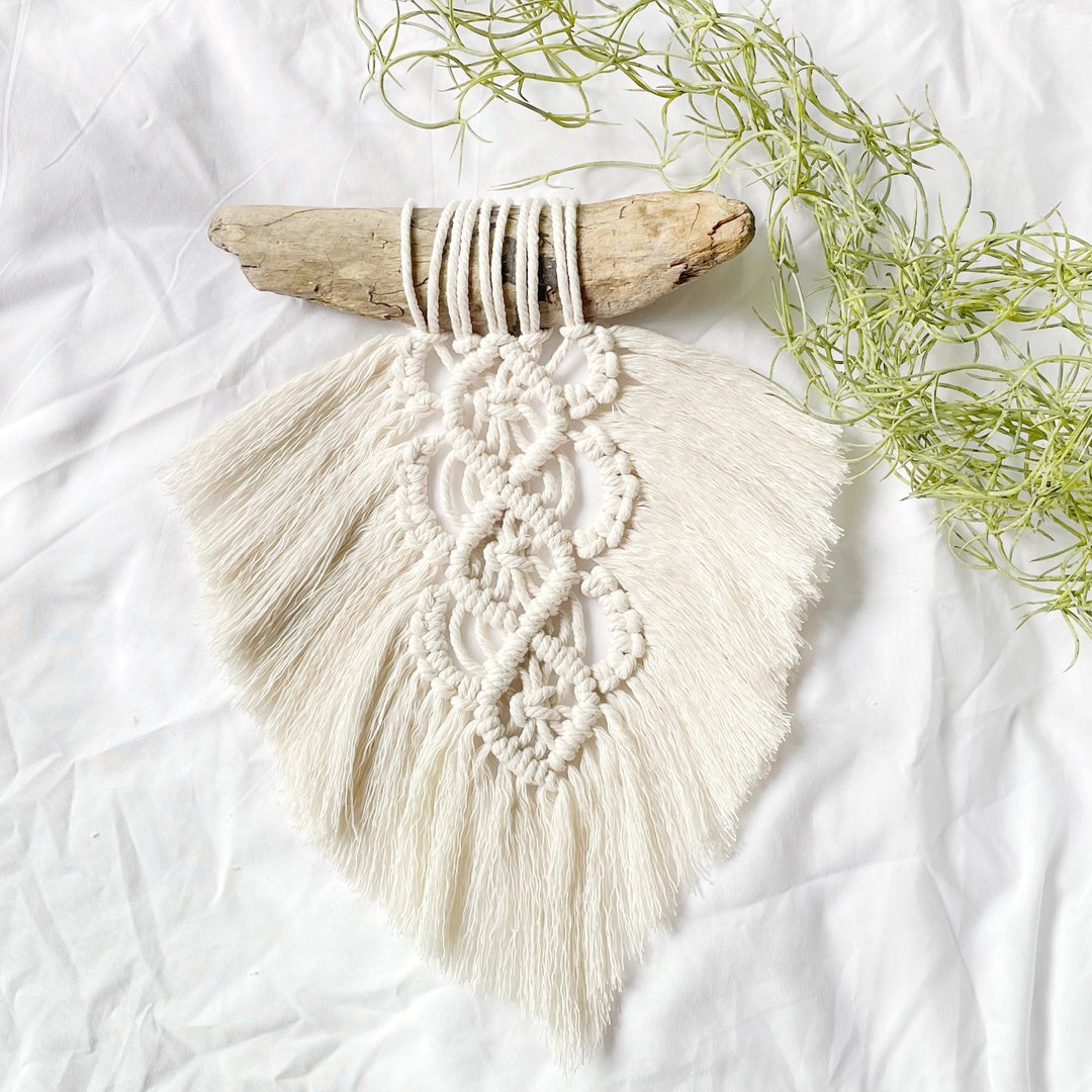 漂流木编织小挂毯【Macrame Wall Hanging】 - 摆饰 - 棉 