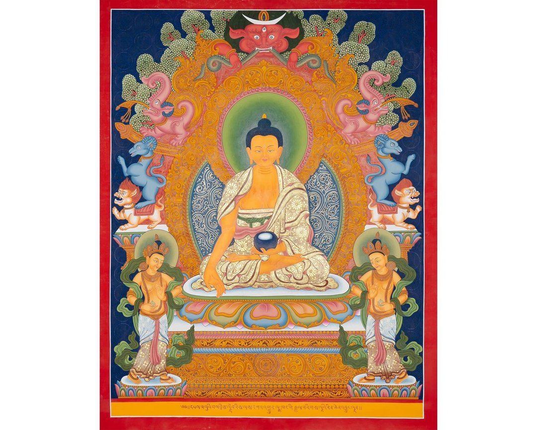 唐卡释迦牟尼佛 圣洁的开悟表达 手绘 - 墙贴/壁贴 - 其他材质 多色