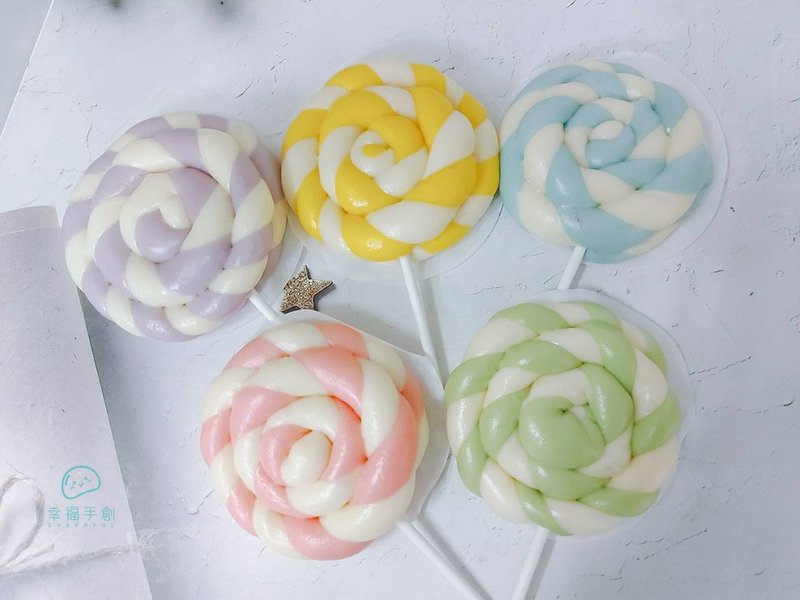 棒棒糖 馒头 造型馒头 庆生分享 婚礼小物 幼稚园 园游会生日 - 面包/吐司 - 新鲜食材 多色