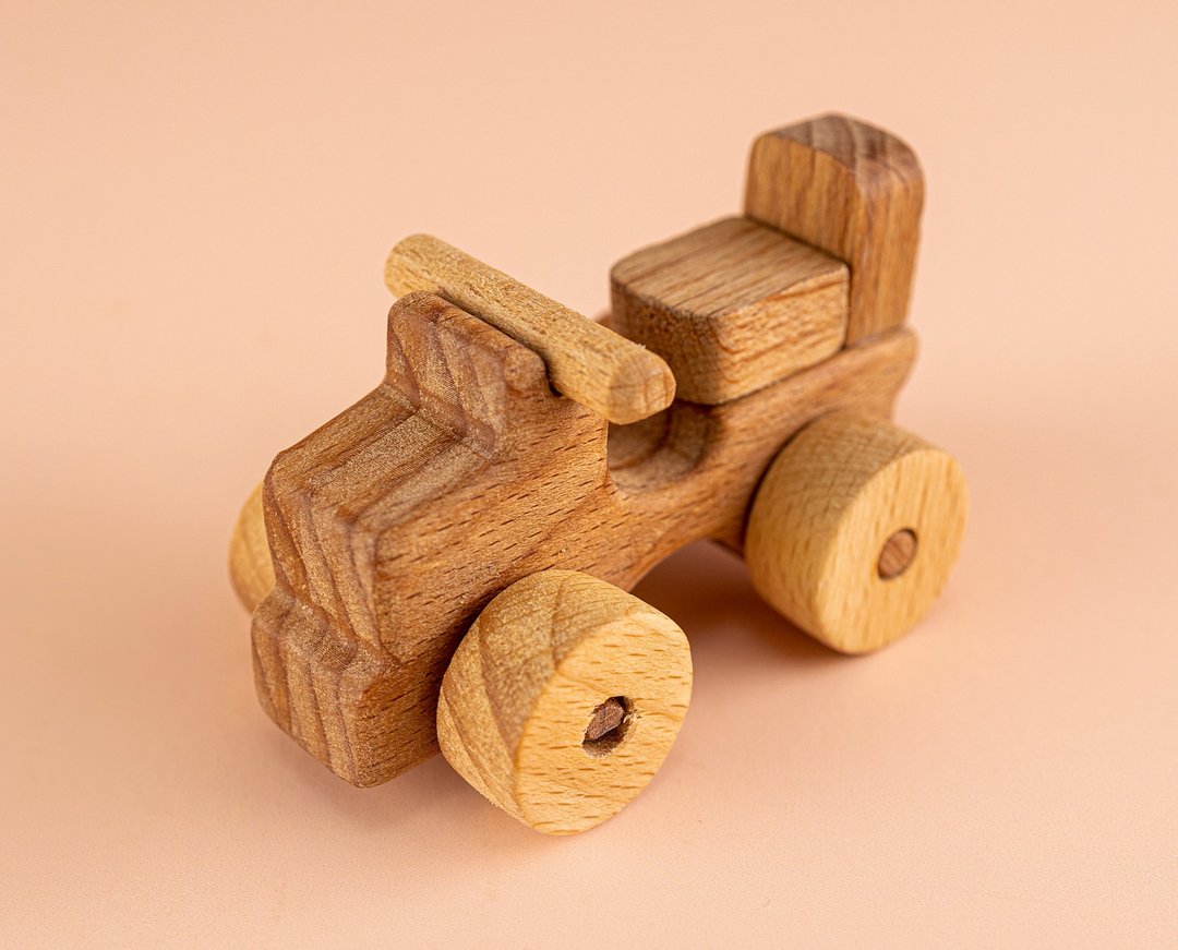 Wooden toy car set Montessori baby toys Unfinished wood toy Wooden car - 玩具/玩偶 - 木头 