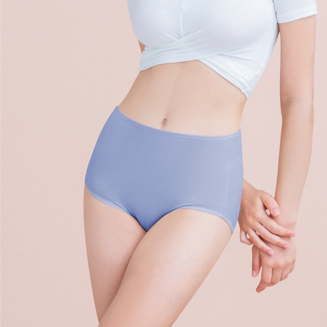 【台湾制】丝蛋白高腰包臀内裤 L-Q(2XL) 蓝 2189-52 可兰霓Clany - 女士内衣裤 - 其他材质 蓝色