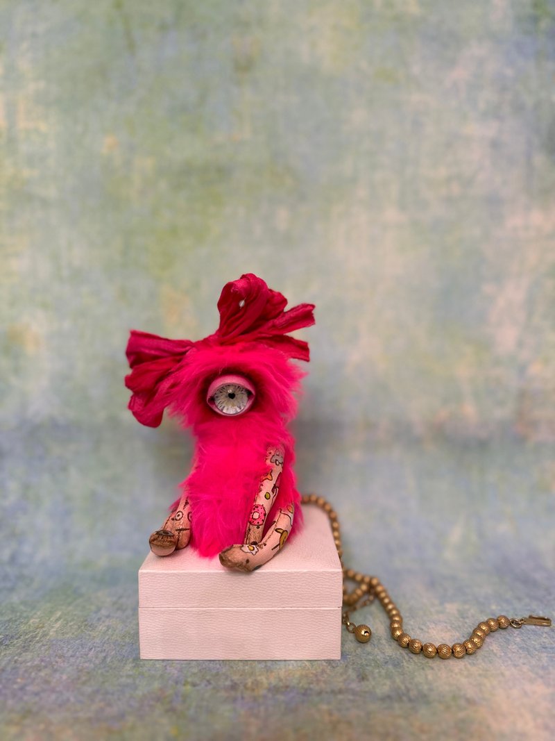 可爱的粉红色独眼巨人 - 带有小纹身的娃娃_定制！ - 玩偶/公仔 - 其他材质 粉红色