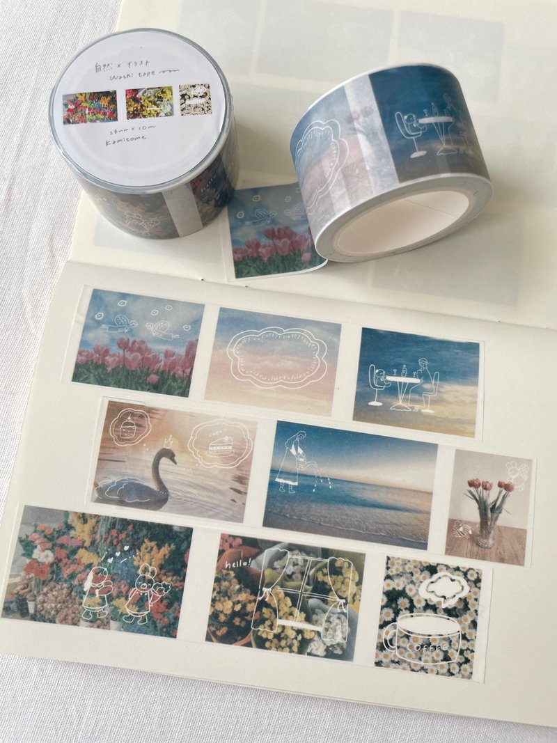 自然 × 插画 和纸胶带 - 纸胶带 - 纸 多色