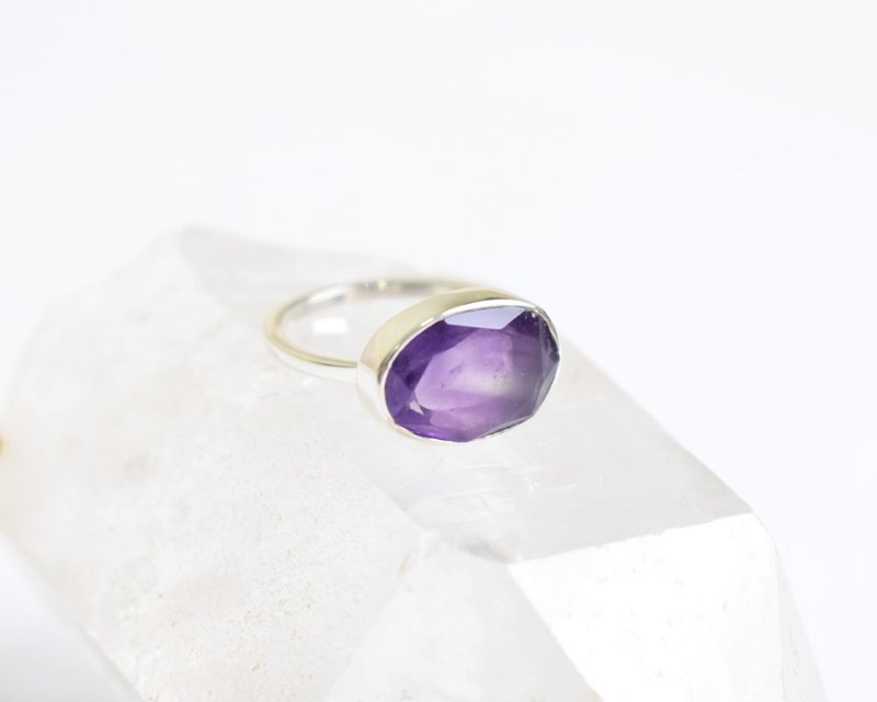 Amethyst Silver ring - 戒指 - 石头 紫色