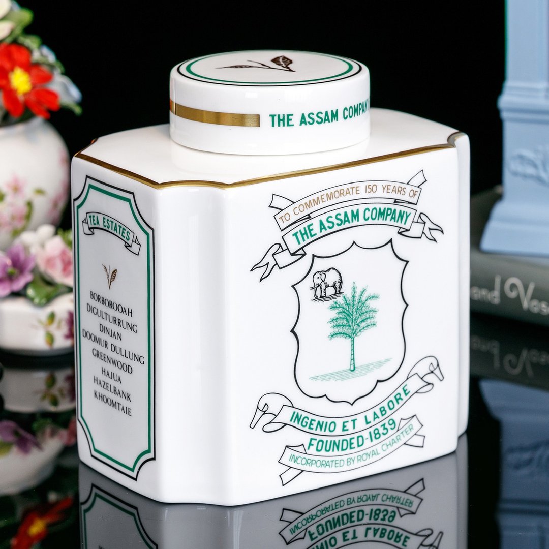 限量英国制Royal Worcester 1988阿萨姆150周年纪念茶叶罐 收藏罐 - 收纳用品 - 瓷 