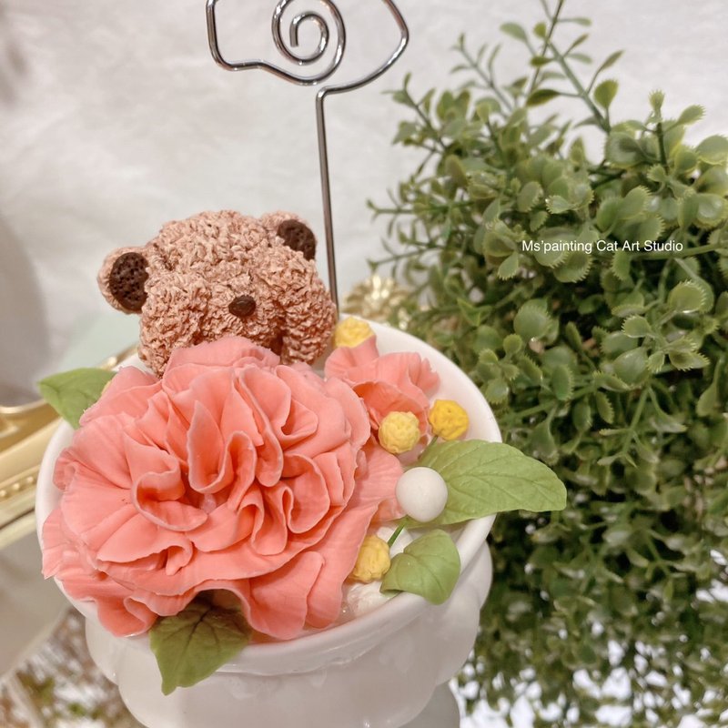 石膏捏塑 / 康乃馨小熊扩香花 / 采预约制.请私讯预约开设上课 - 蜡烛/香氛 - 其他材质 