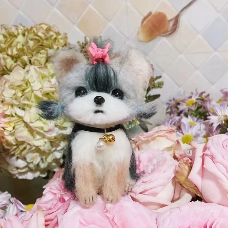 客制化逼真犬 羊毛毡 约克夏梗 宠物 娃娃 定制  狗狗猫咪 125 - 玩具 - 羊毛 多色