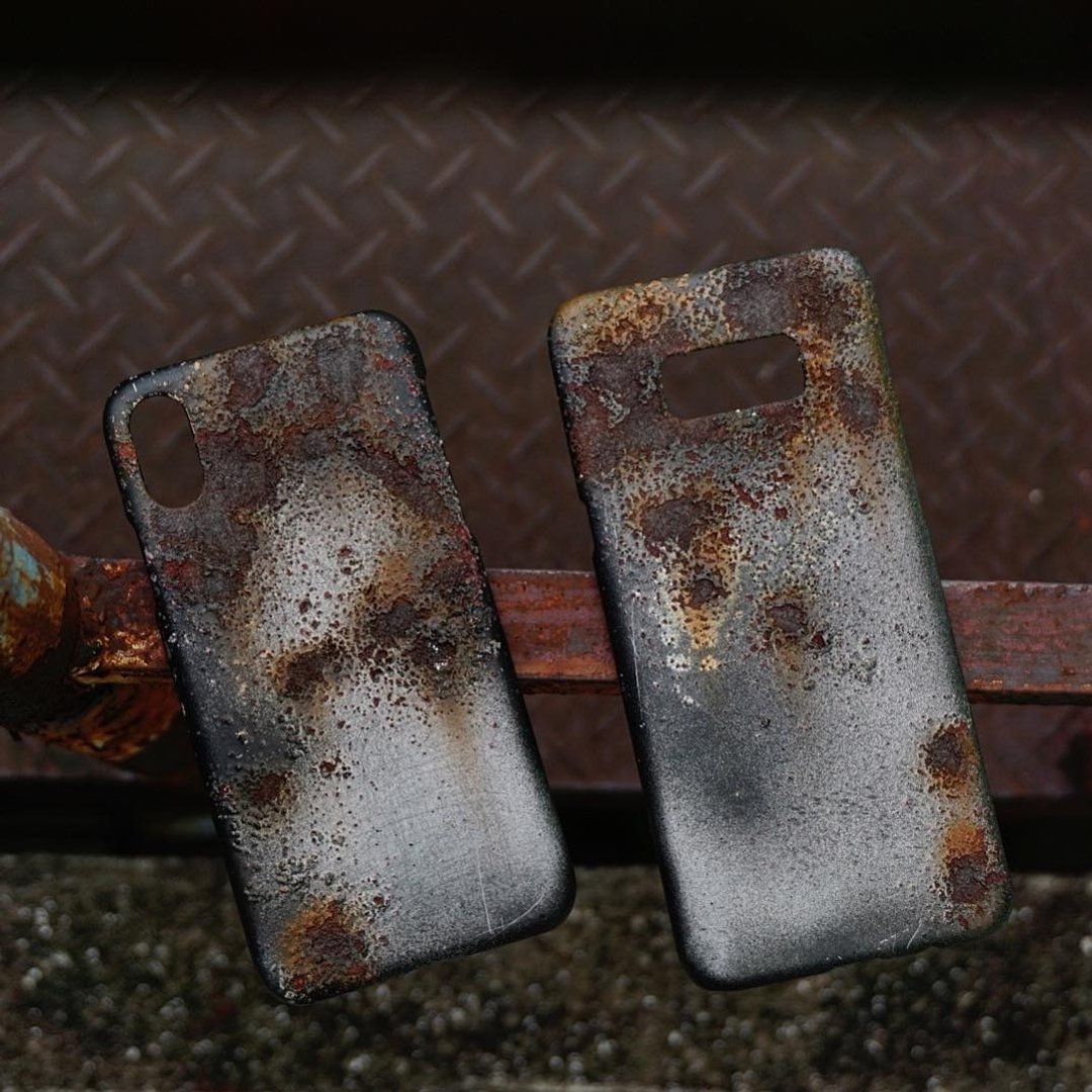 【 HASHIMA 现货 】iPhone 5 / 5s / SE | 手绘仿锈渍电话殻 | 灰 - 手机壳/手机套 - 塑料 灰色