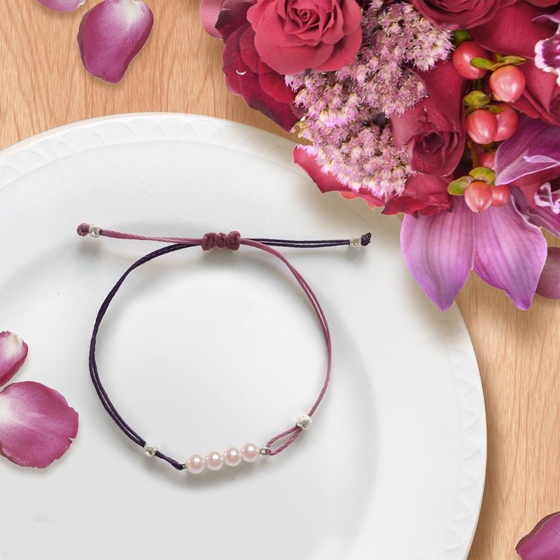 可爱日本Baby Akoya 珍珠手绳 爱情手链  银珠手链 纯银手链 - 手链/手环 - 宝石 