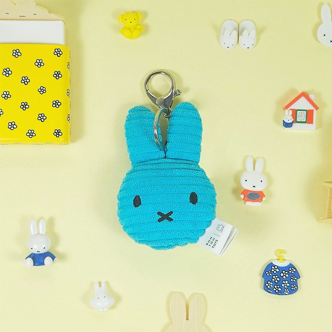 24H 出货 BON TON TOYS Miffy 拍拍米菲兔 ECO 灯芯绒钥匙圈 -10cm - 钥匙链/钥匙包 - 聚酯纤维 多色