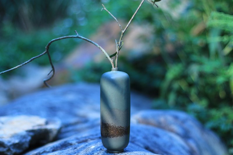 心经冬青小口禅意花器 - 花瓶/陶器 - 陶 