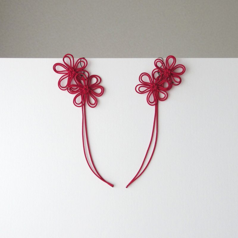 耳环 影、鸟、摇曳・飞舞 - 耳环/耳夹 - 其他金属 红色