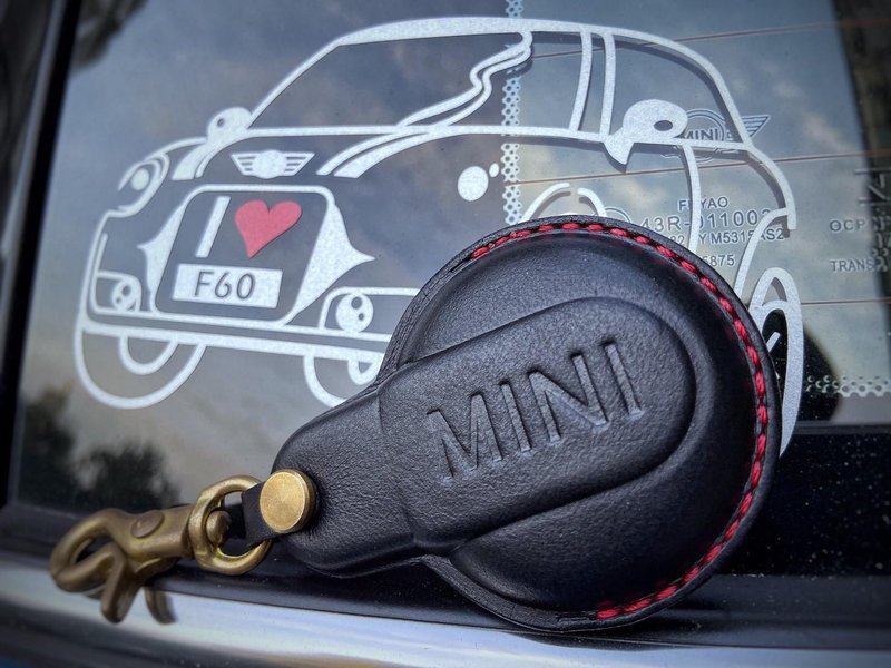 宝马迷你 MINICooper Countryman F56 F54 JCW 汽车钥匙皮套 - 钥匙链/钥匙包 - 真皮 黑色